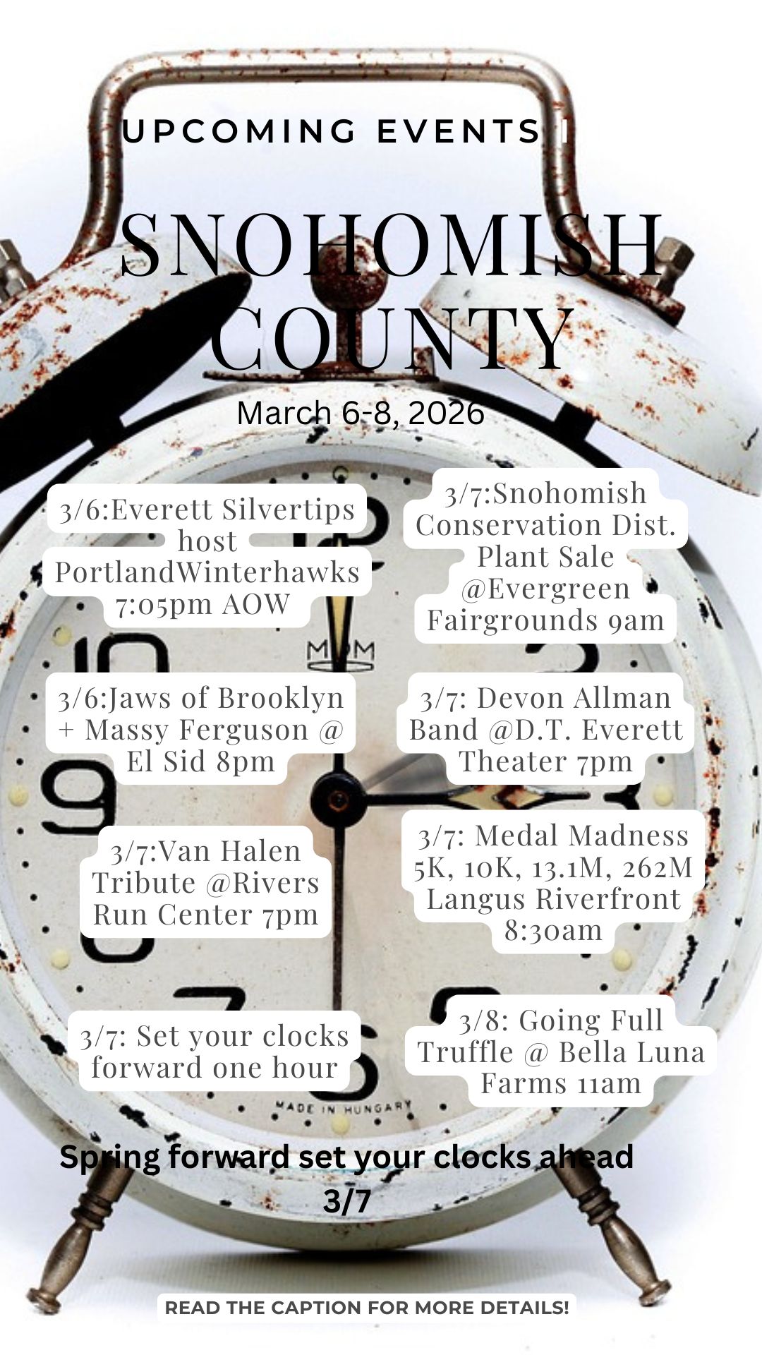 Snohomish County Upcoming Events March 6-8, 2026